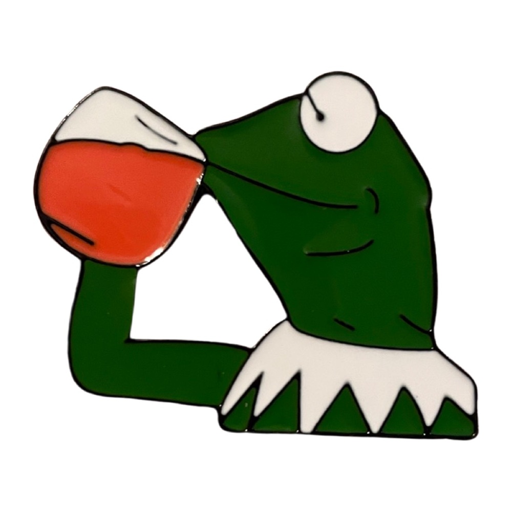 Kermit the frog spilling the tea pin